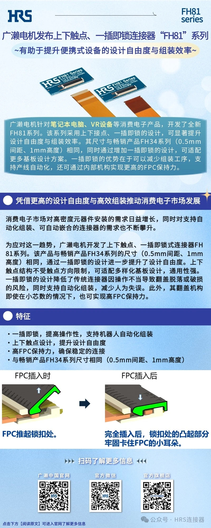 【新品發(fā)布】廣瀨電機發(fā)布上下觸點、一插即鎖連接器“FH81”系列